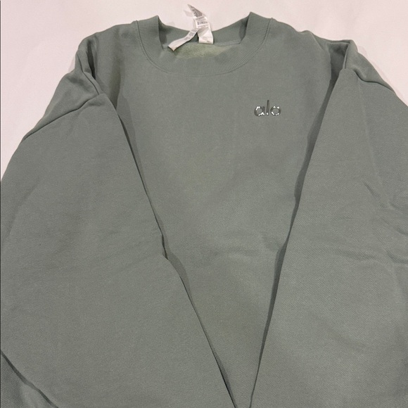 ALO Yoga Sage Green Lounge Sweatshirt & Joggers Set - Picture 4 of 6